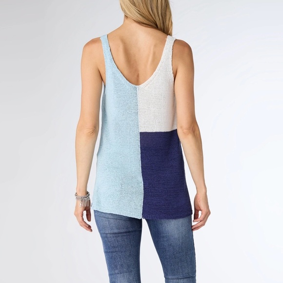 🌴 Sleeveless Knit Tri-Block Colorful Tank, Size M - Picture 7 of 8